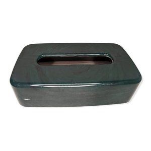 Vintage Hygiene Industries Green/Black Faux Marble Plastic Tissue Cover